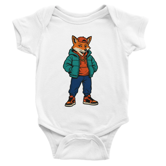 Cool Fox Hip - Hop Baby Short Sleeve Bodysuit - ROMAG Store