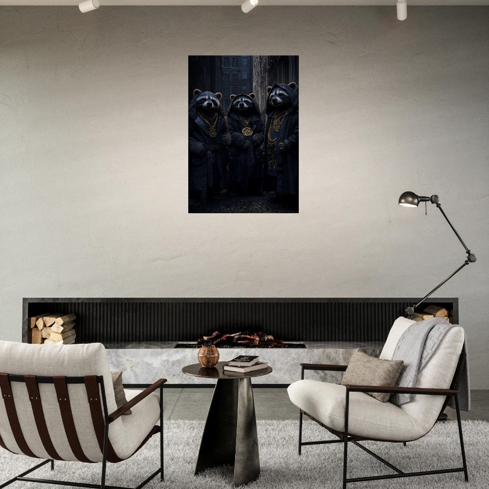 Urban Raccoon Gangster Canvas Art - ROMAG Store