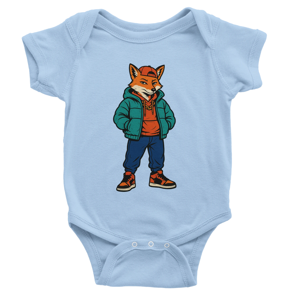 Cool Fox Hip - Hop Baby Short Sleeve Bodysuit - ROMAG Store