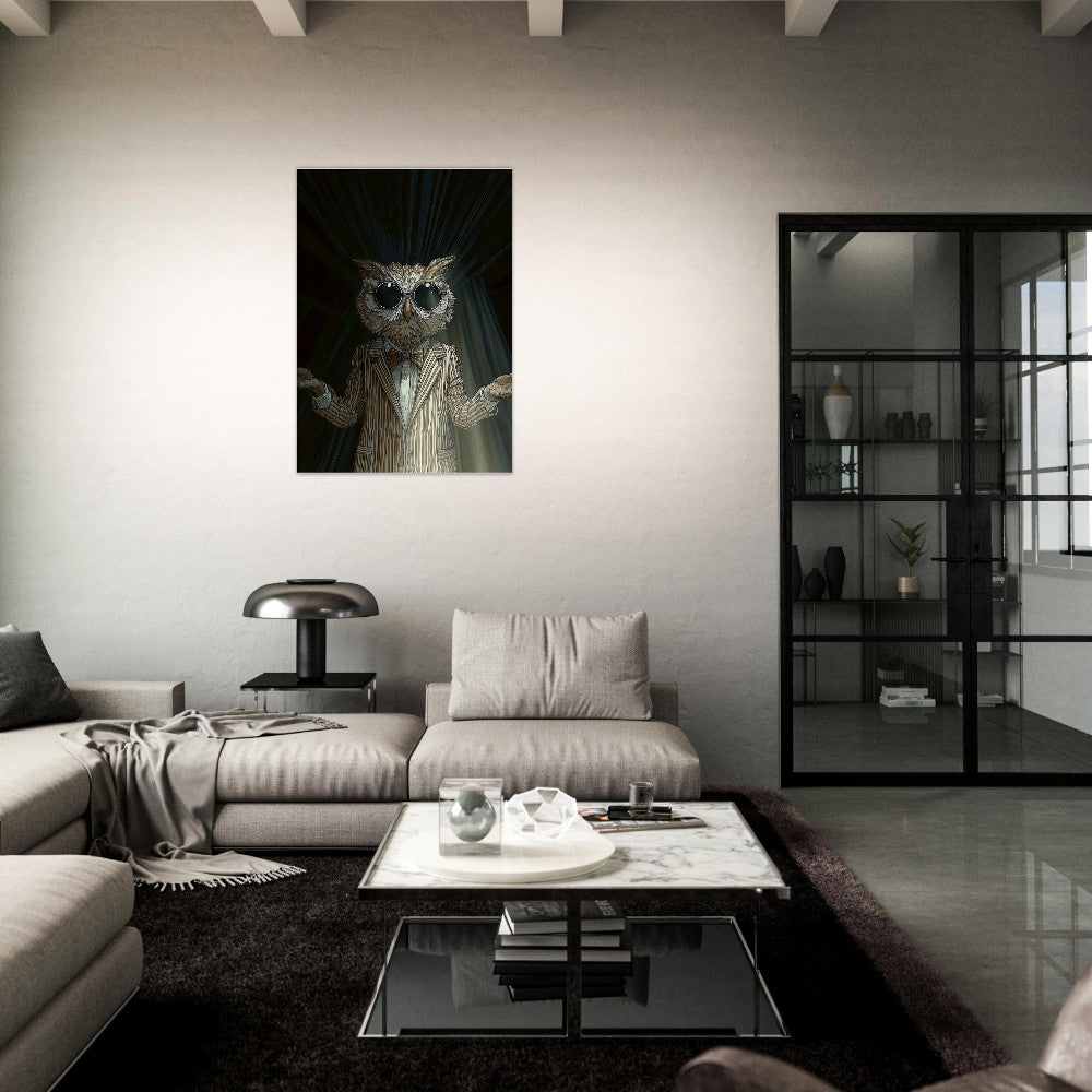 Sophisticated Owl in Suit Canvas - ROMAG Store