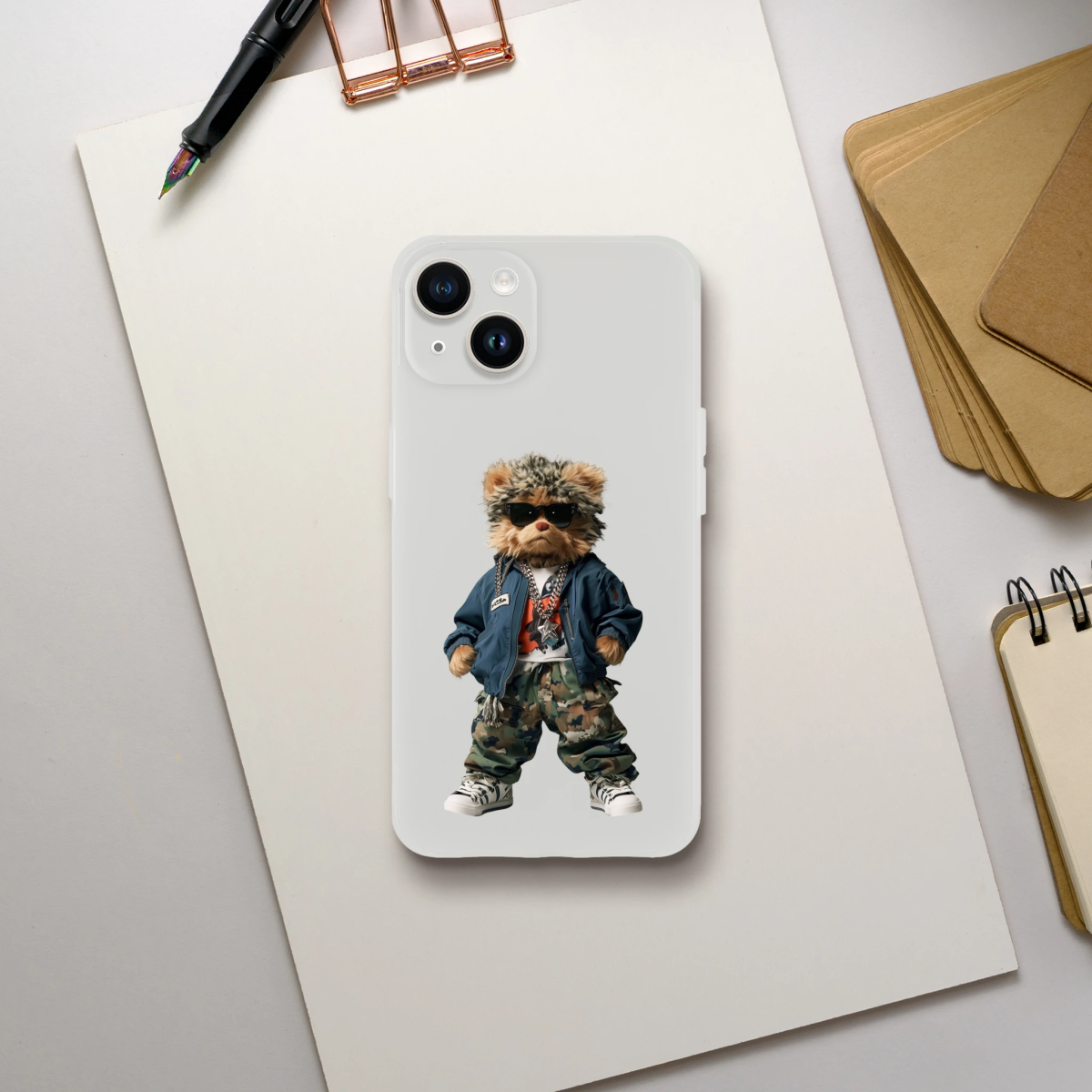 Cool Camo Bear iPhone Flexi Case - ROMAG Store