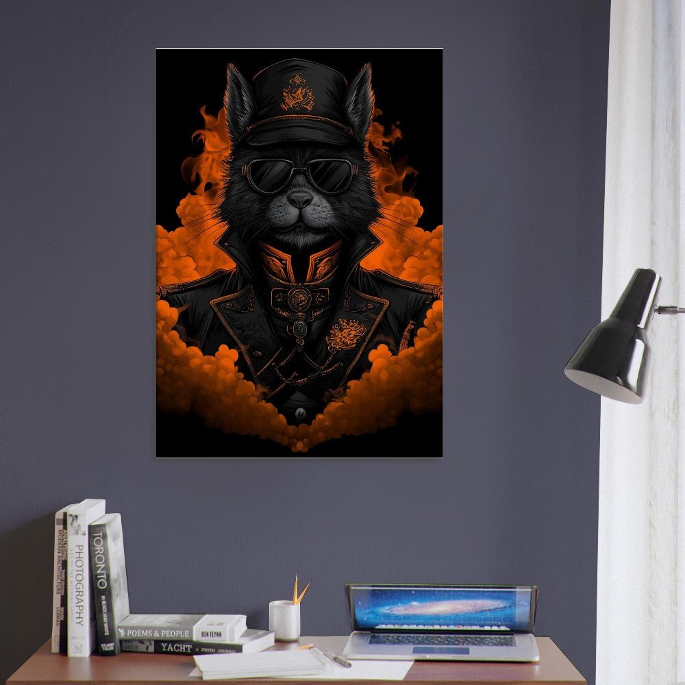 Black Cat Commander Canvas Art - ROMAG Store