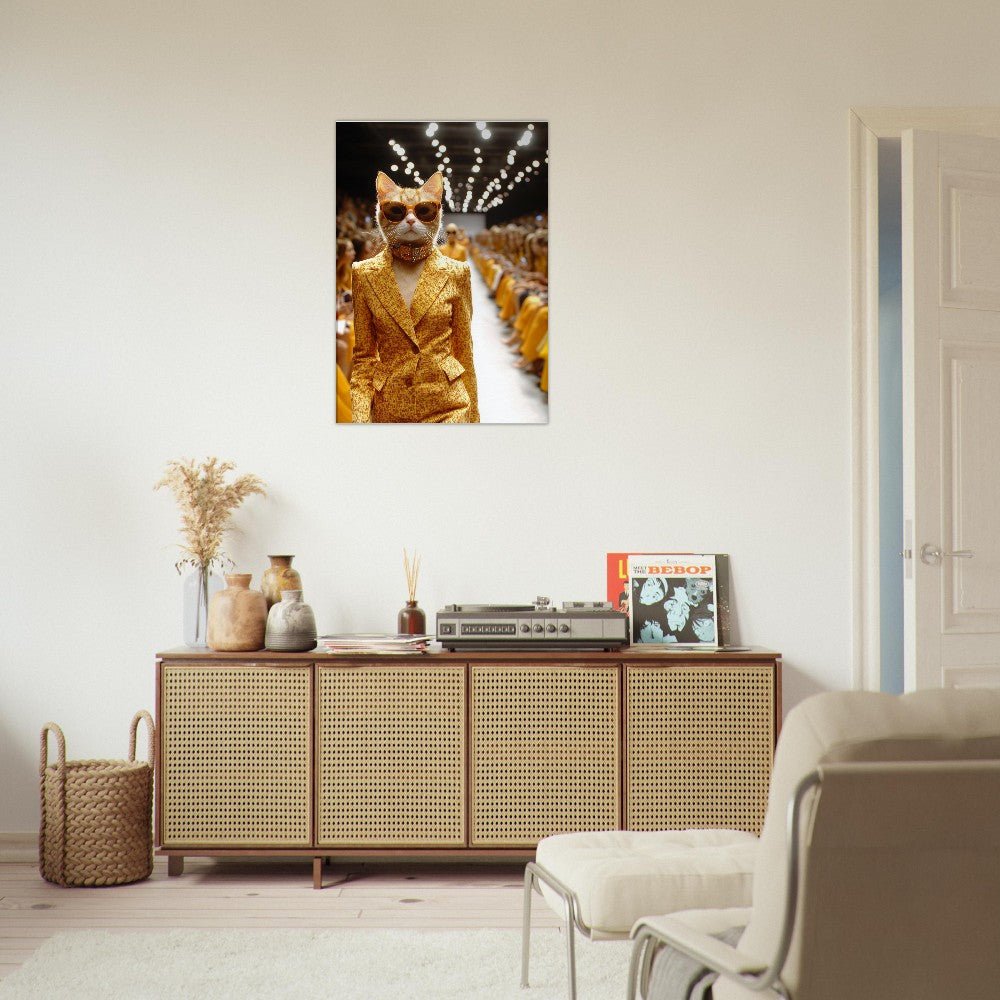 Luxury Cat Fashionista Canvas Wall Art - ROMAG Store