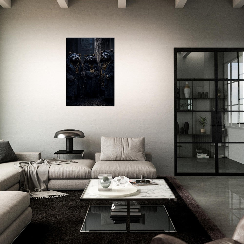 Urban Raccoon Gangster Canvas Art - ROMAG Store