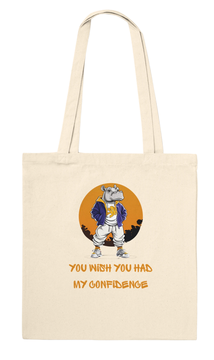 Confident Hippo Street Style Tote Bag - ROMAG Store