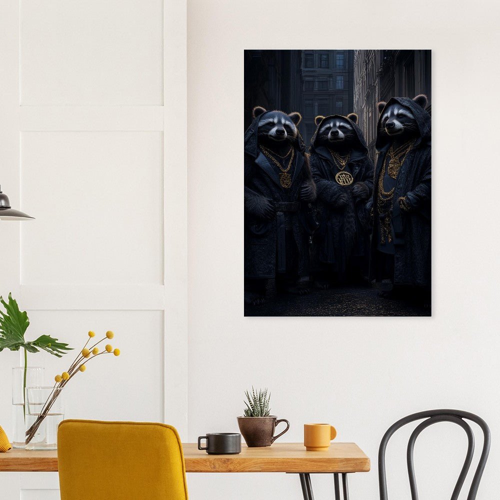 Urban Raccoon Gangster Canvas Art - ROMAG Store
