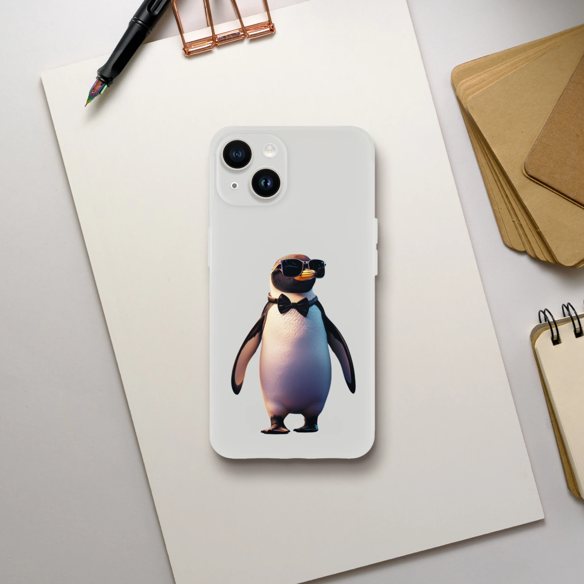 Chic Dapper Penguin iPhone Flexi Case - ROMAG Store