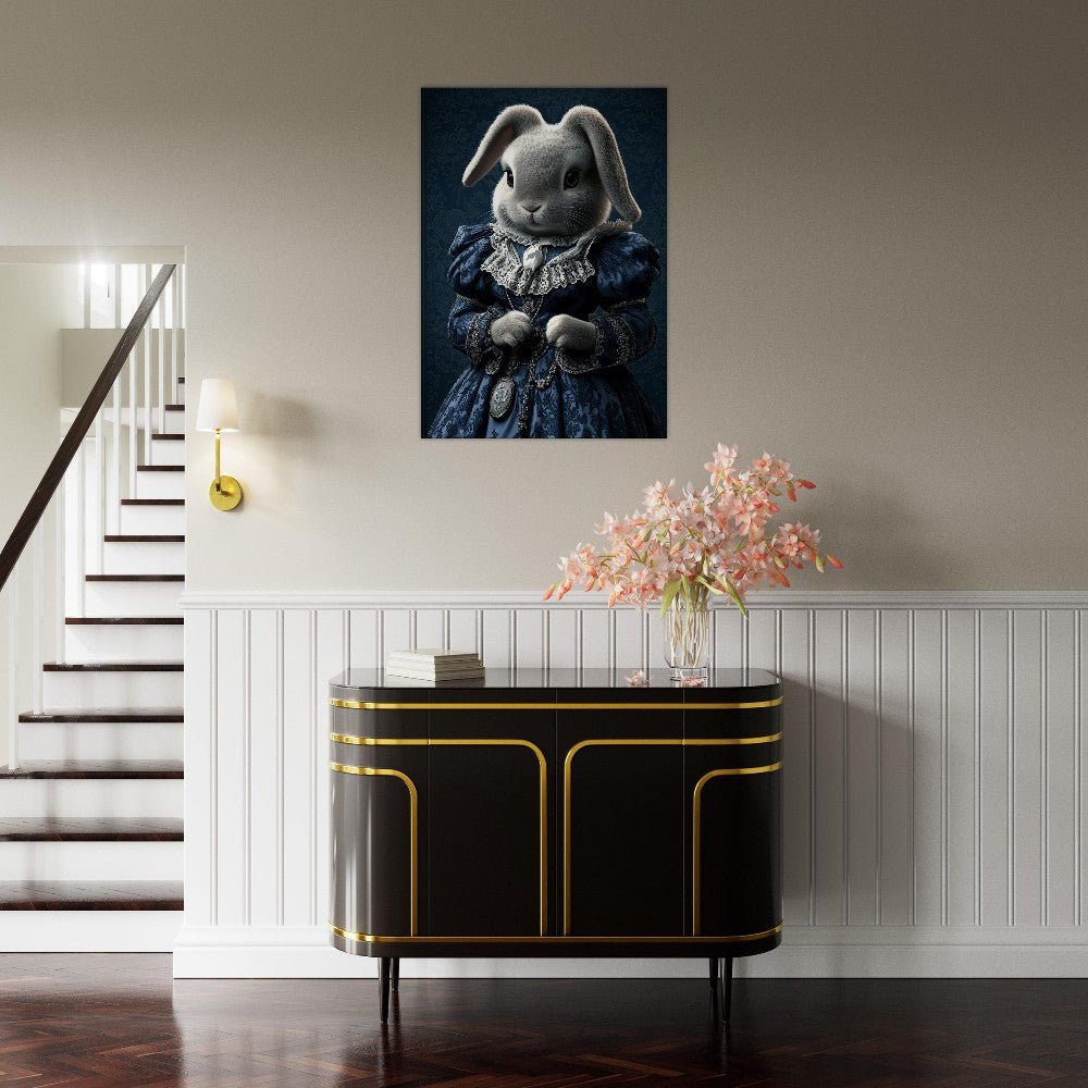 Victorian Regal Rabbit Canvas Art - ROMAG Store