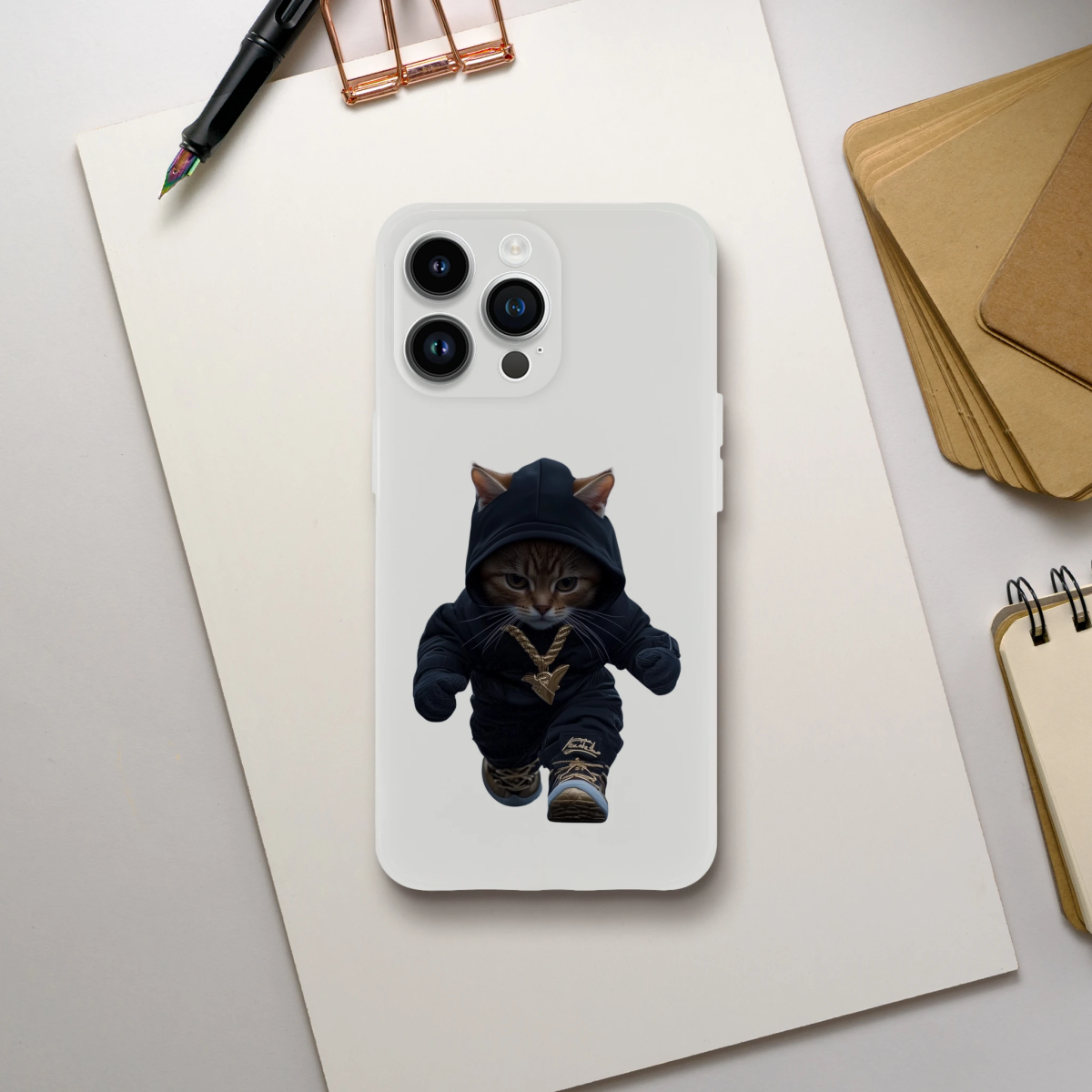 Gangsta Cat iPhone Flexi Case - ROMAG Store