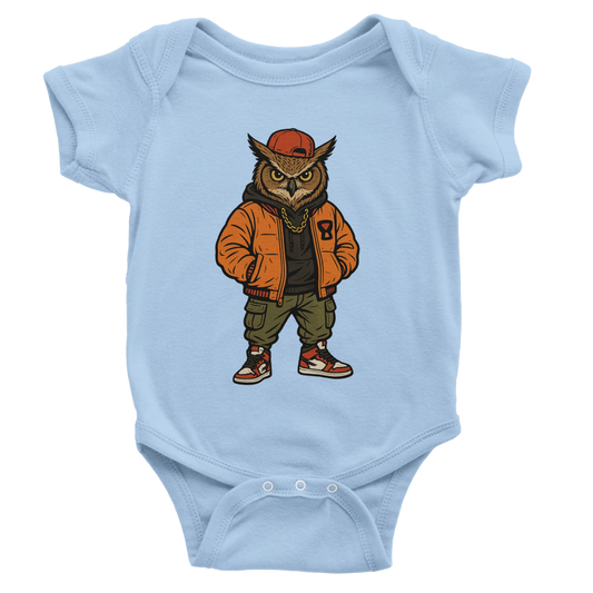 Cool Owl Hip - Hop Baby Short Sleeve Bodysuit - ROMAG Store