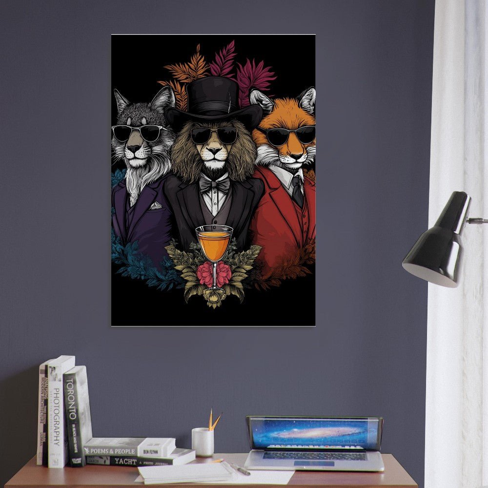 Suited Fox, Wolf & Lion Canvas - ROMAG Store
