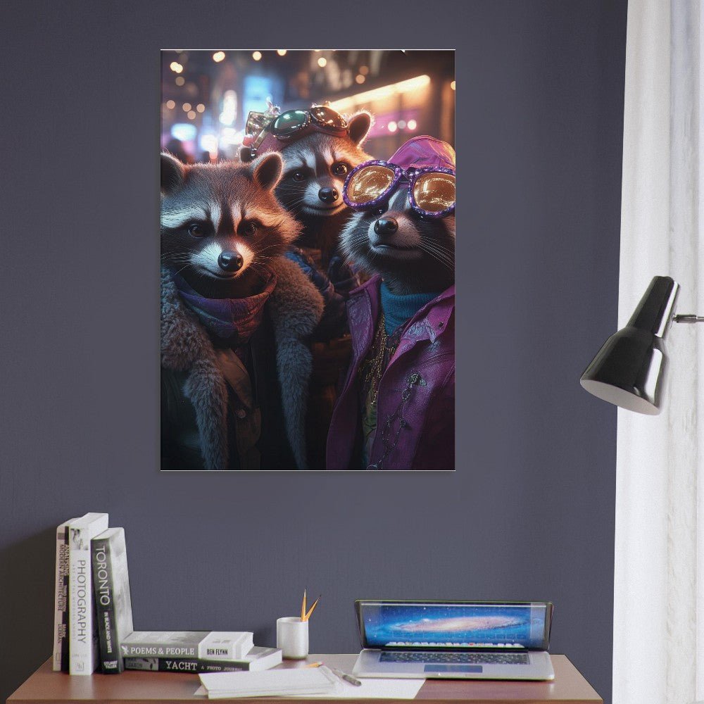 Urban Raccoon Crew Canvas Art - ROMAG Store