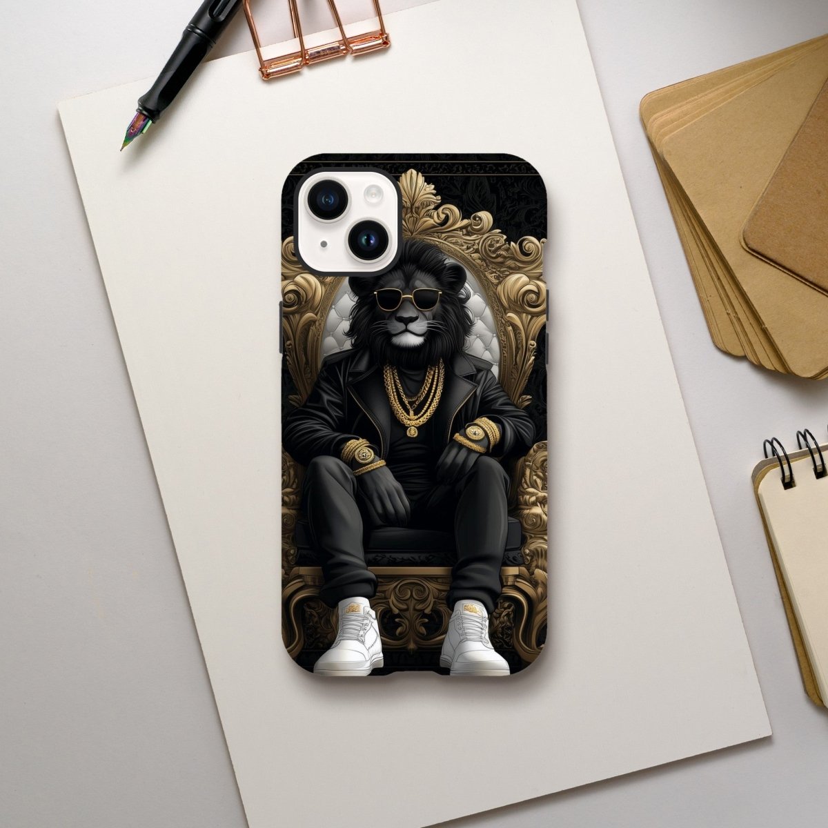 Regal Lion King Black & Gold iPhone Tough Case - ROMAG Store