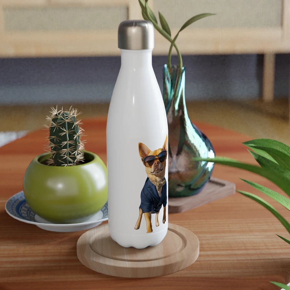 Dapper Doggo Chihuahua Stainless Steel Water Bottle - ROMAG Store