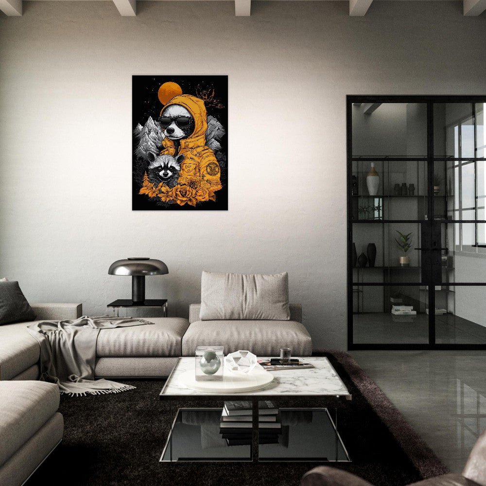 Raccoon in Hoodie Canvas Art - ROMAG Store