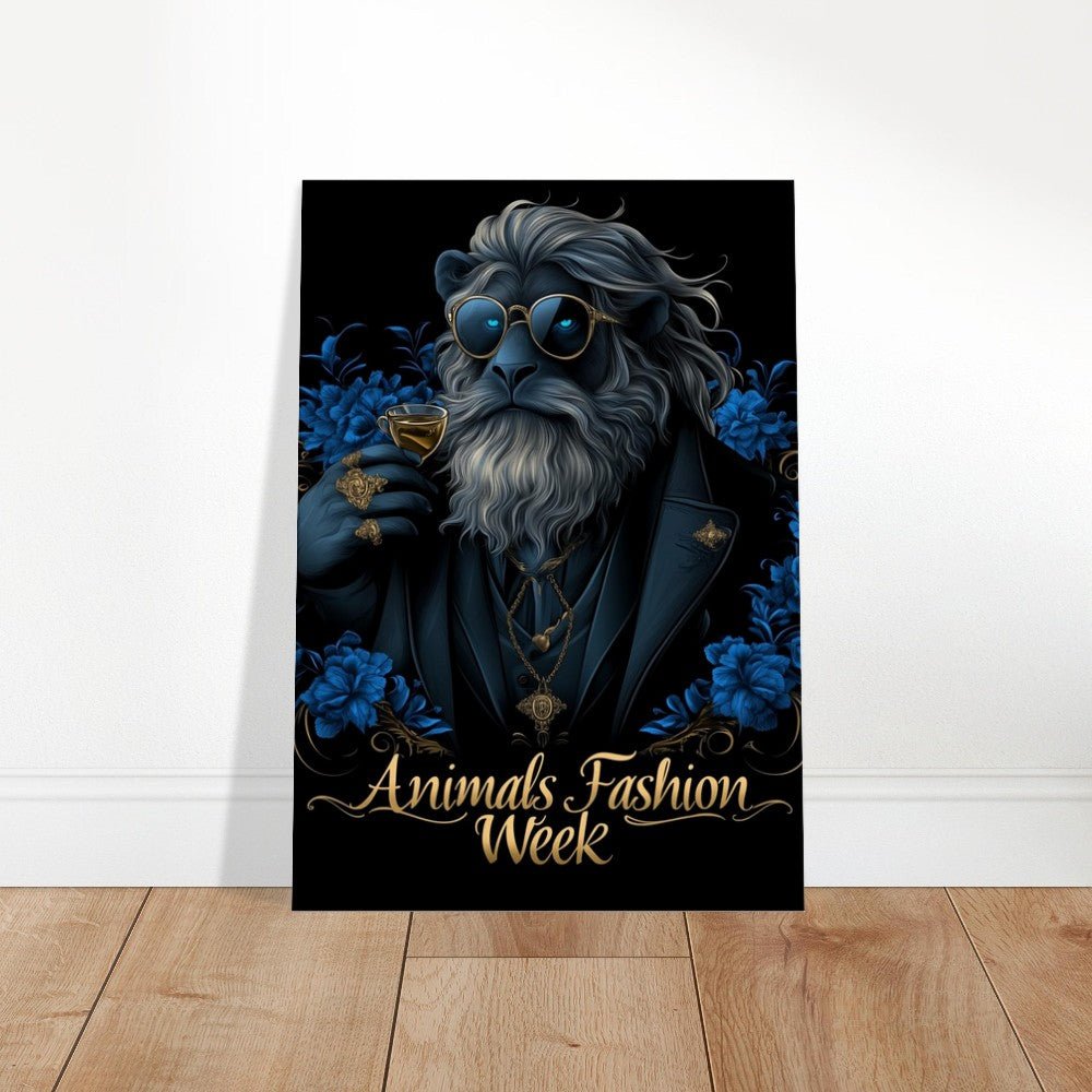 Blue&Gold Luxury Lion in Suit Canvas - ROMAG Store