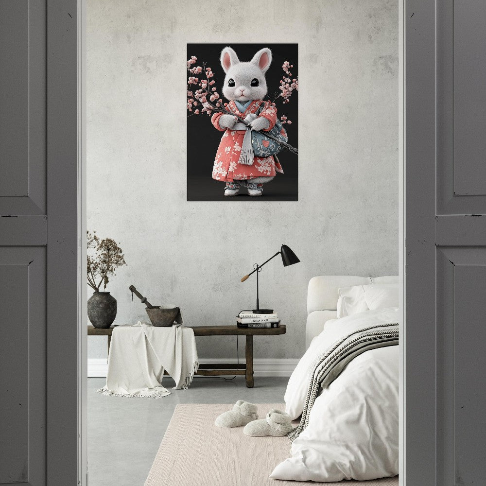 Chic Bunny in Kimono Canvas Art - ROMAG Store
