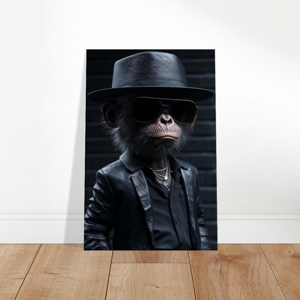 Chimp in Black Suit Canvas - ROMAG Store
