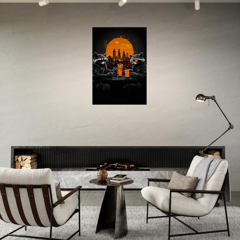Urban Raccoon Squad Canvas Art - ROMAG Store