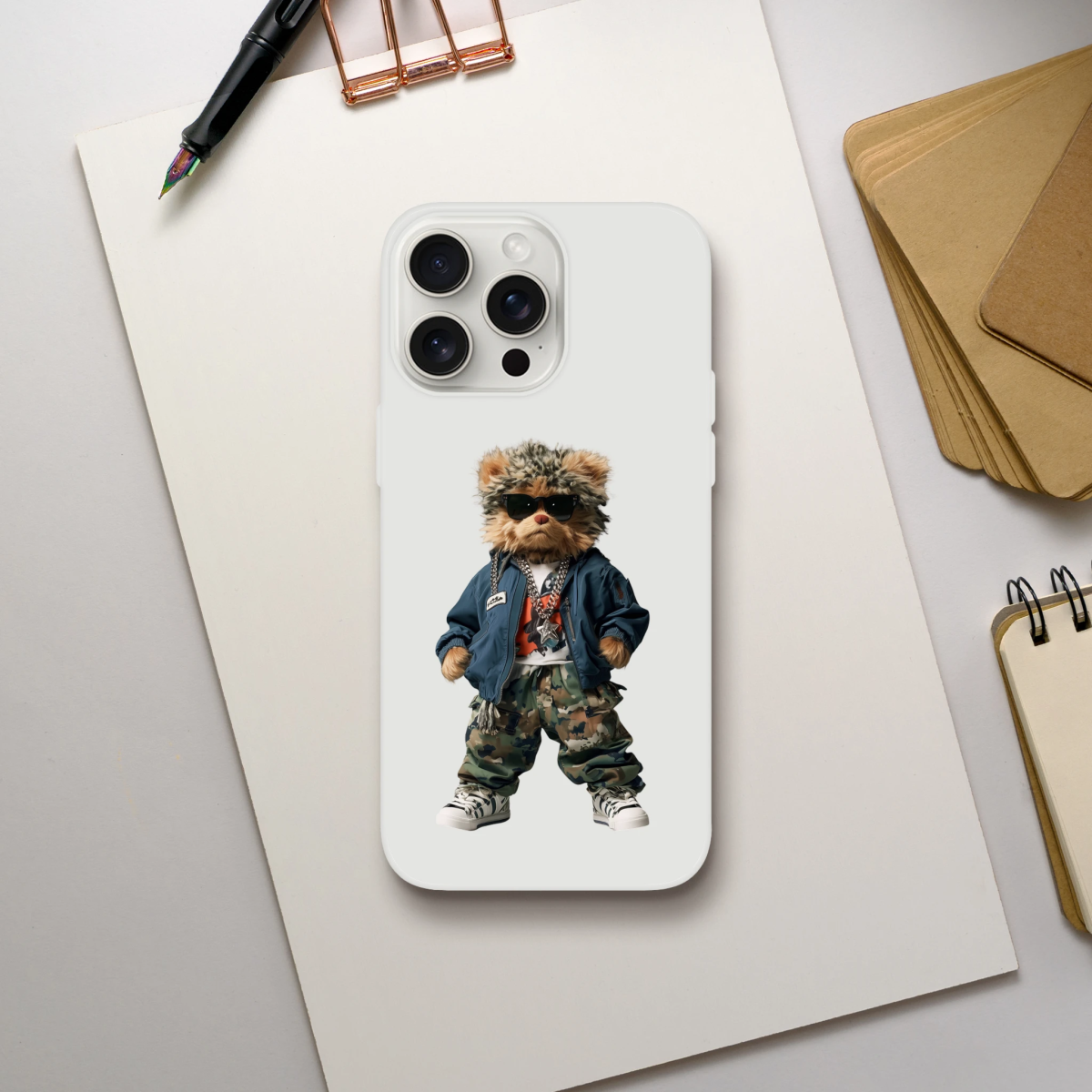 Cool Camo Bear iPhone Flexi Case - ROMAG Store