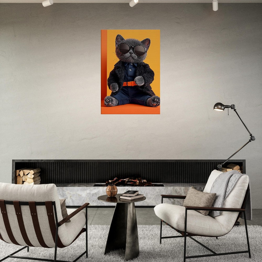 Sophisticated Cat in Shades Canvas - ROMAG Store