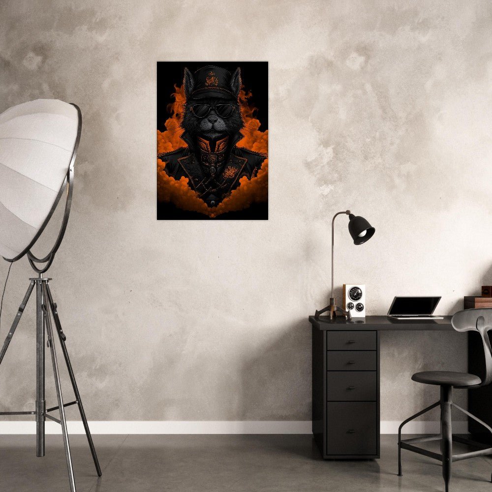 Black Cat Commander Canvas Art - ROMAG Store