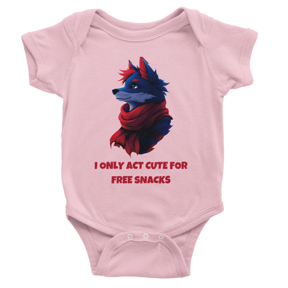 'Free Snacks' Fox Baby Short Sleeve Bodysuit - ROMAG Store