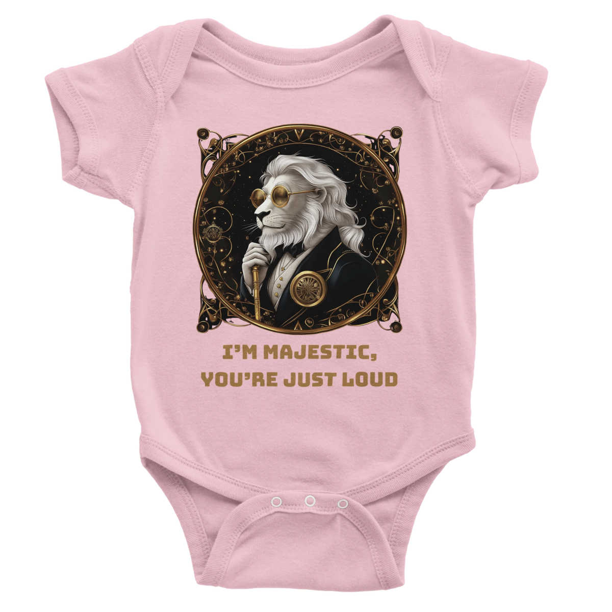 Majestic Lion Baby Short Sleeve Bodysuit - ROMAG Store