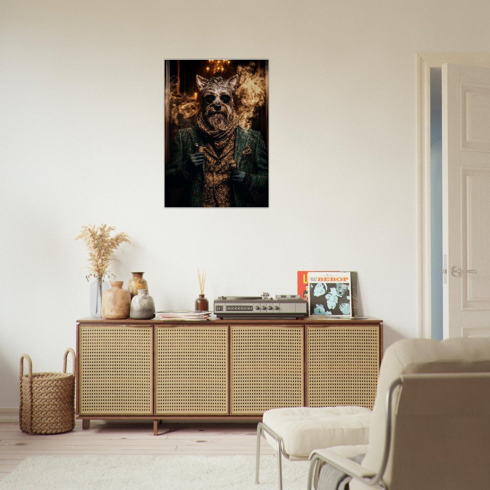 Dapper Dog with Vape Canvas Art - ROMAG Store