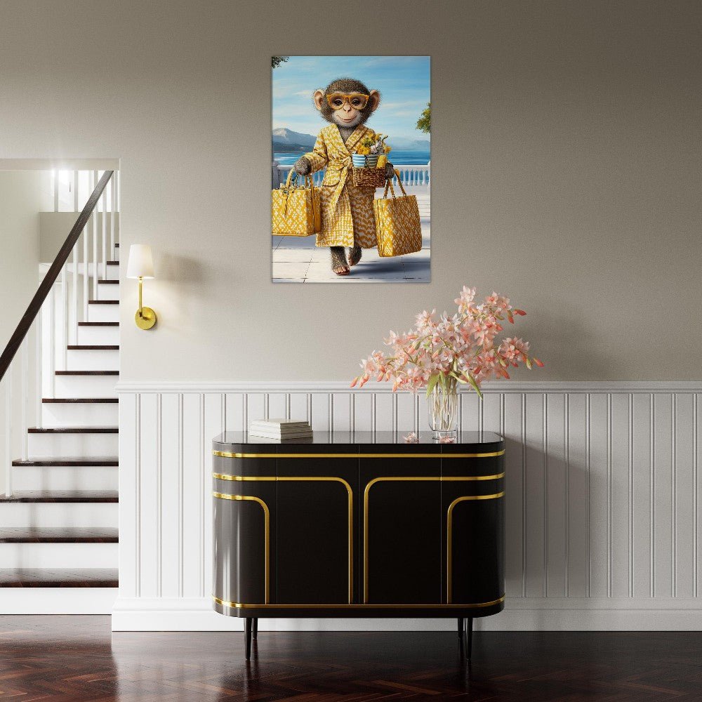 Chic Monkey in Robe Canvas Print - ROMAG Store