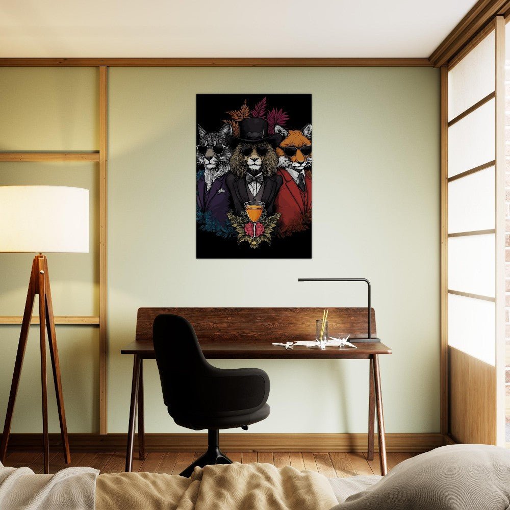 Suited Fox, Wolf & Lion Canvas - ROMAG Store