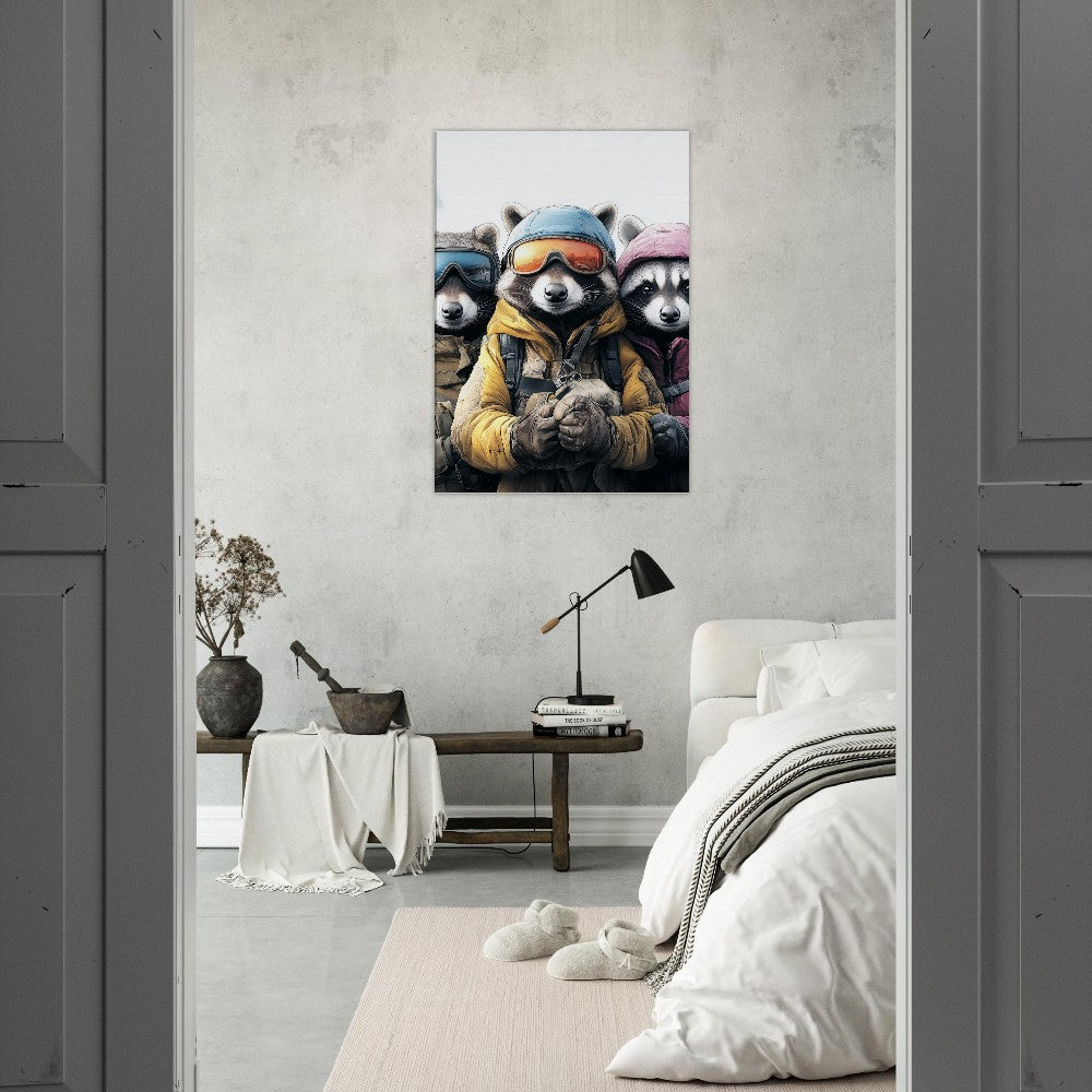 Raccoon Ski Team Canvas Print - ROMAG Store