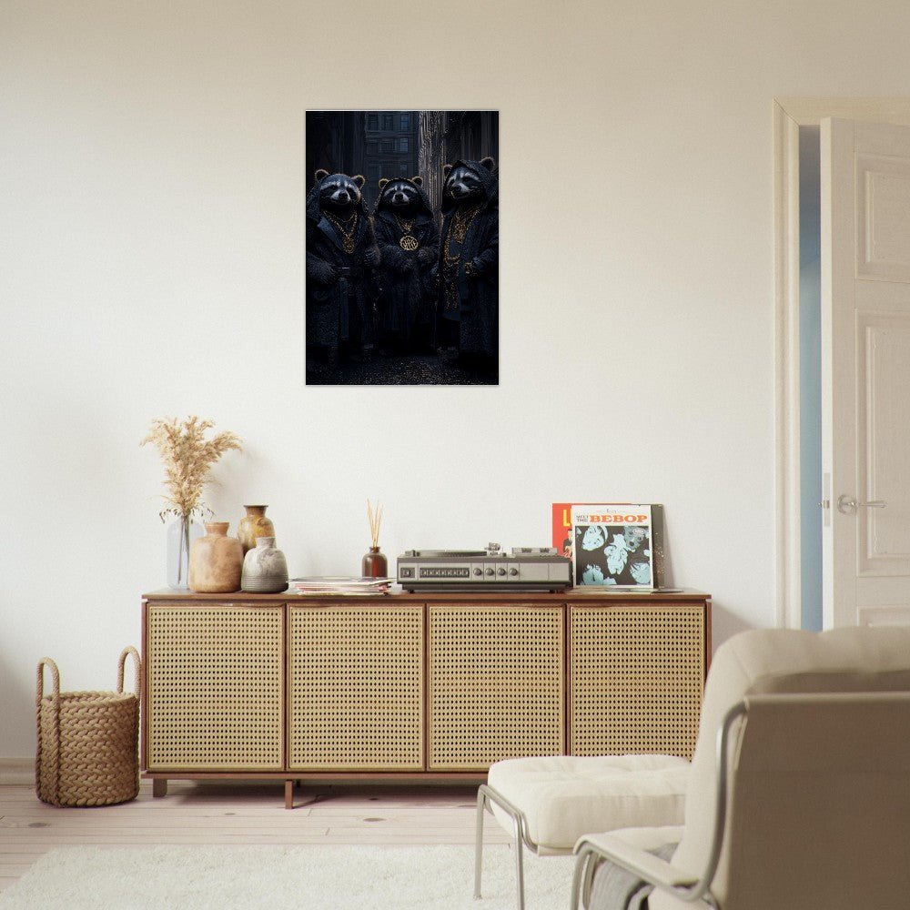 Urban Raccoon Gangster Canvas Art - ROMAG Store