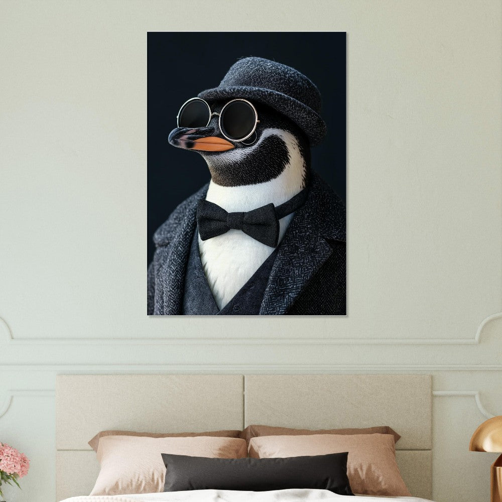 Dapper Penguin in Suit Canvas - ROMAG Store