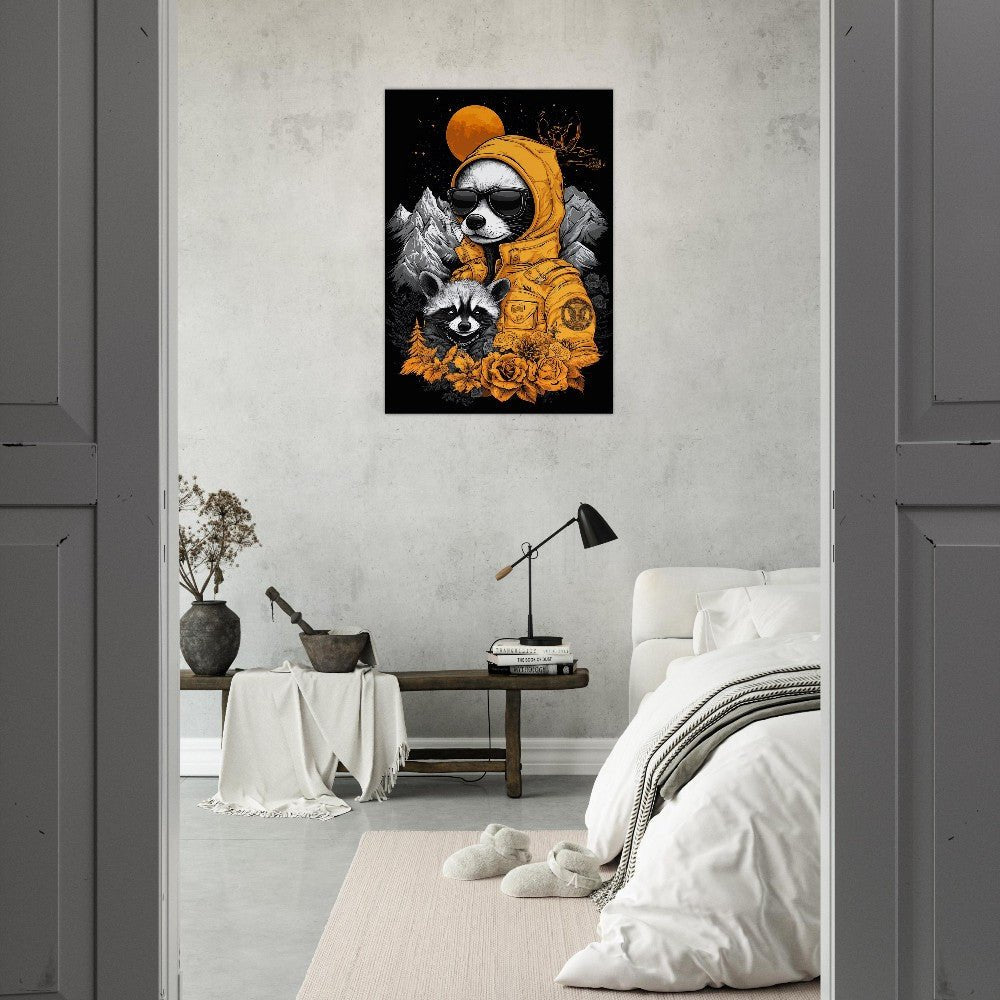Raccoon in Hoodie Canvas Art - ROMAG Store