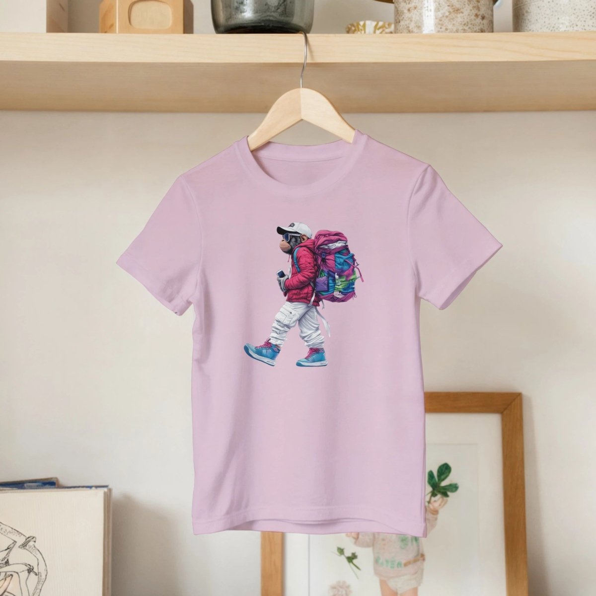 Vibrant Urban Explorer Monkey Kids T-Shirt - ROMAG Store