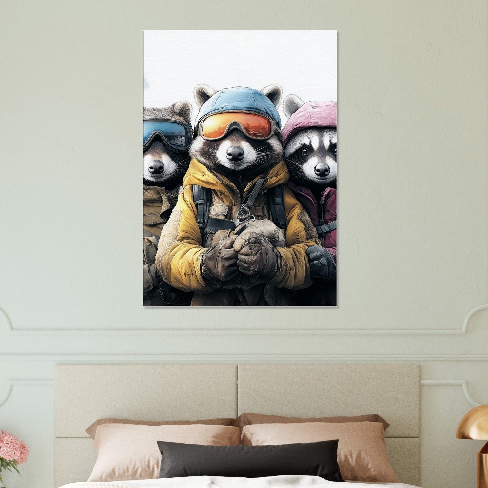 Raccoon Ski Team Canvas Print - ROMAG Store