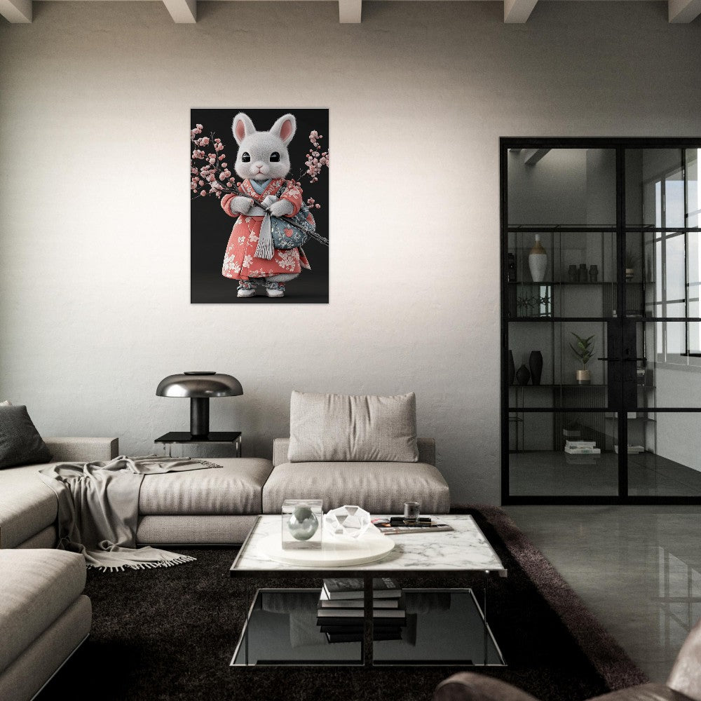 Chic Bunny in Kimono Canvas Art - ROMAG Store