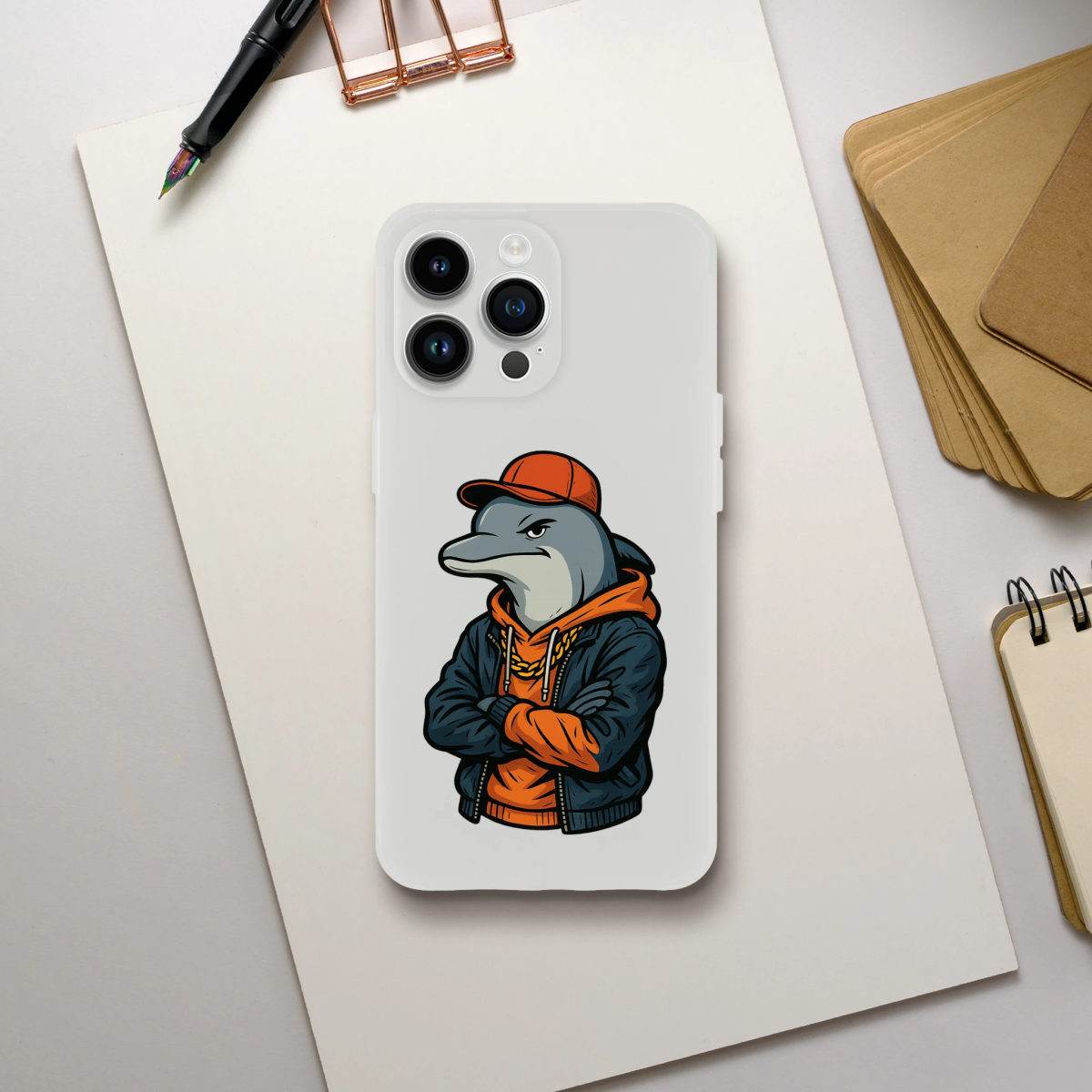 Cool Dolphin Streetwear iPhone Flexi Case - ROMAG Store
