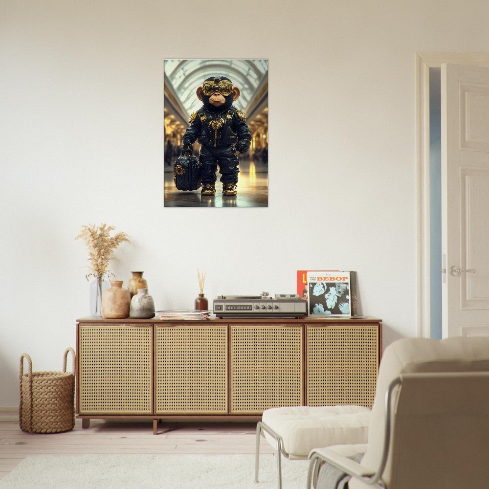 Chimp in Gold Goggles Canvas - ROMAG Store