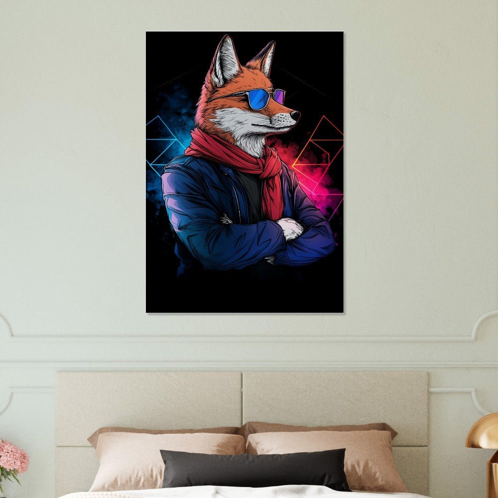 Chic Fox in Shades Canvas Art - ROMAG Store