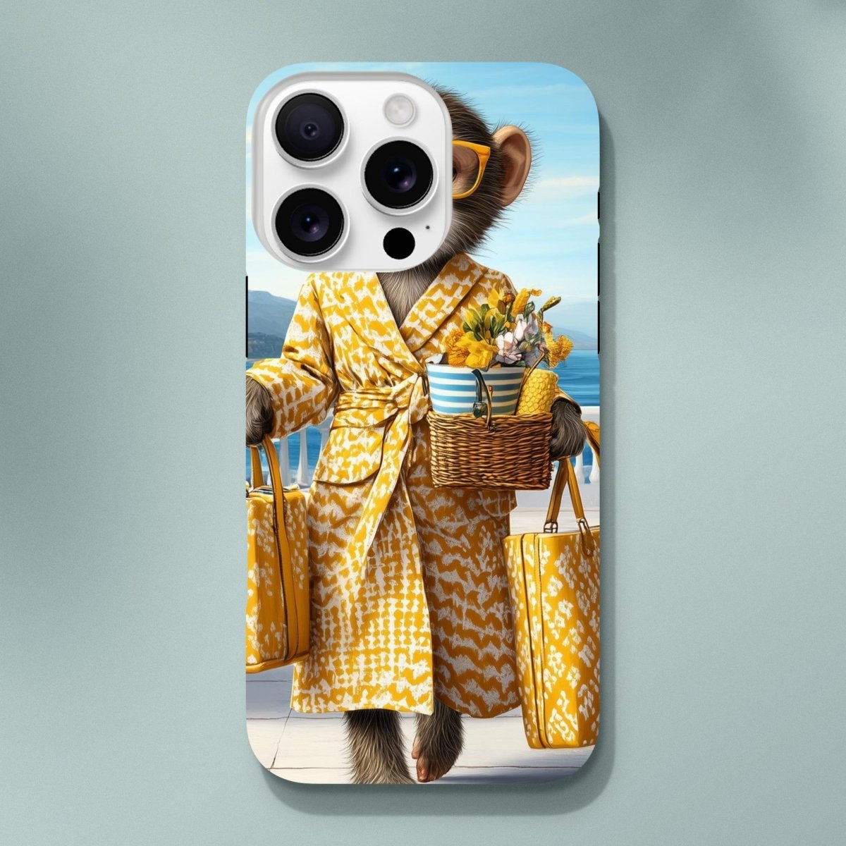 Chic Monkey in Robe iPhone Tough Case - ROMAG Store