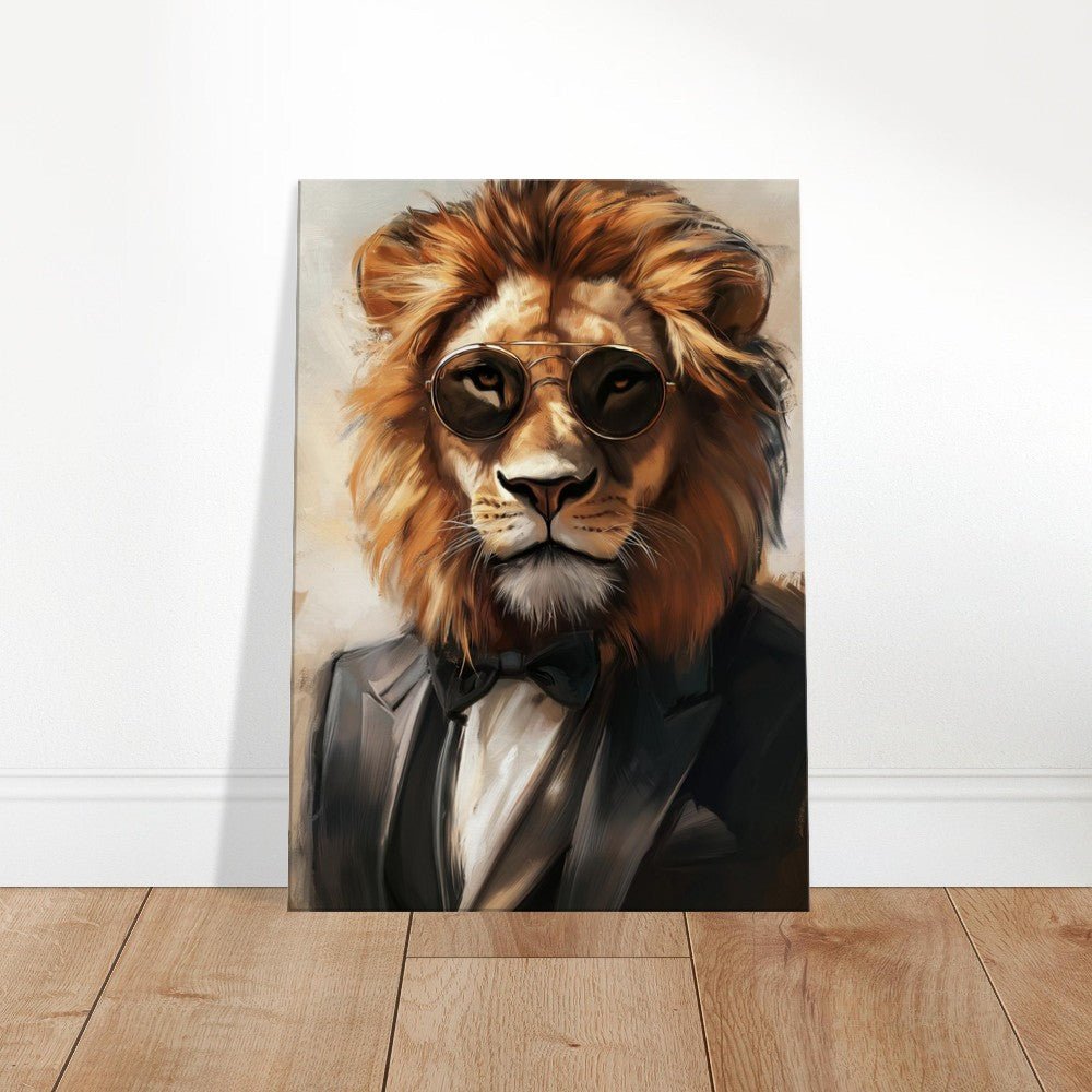 Lion in Suit Canvas Wall Art - ROMAG Store