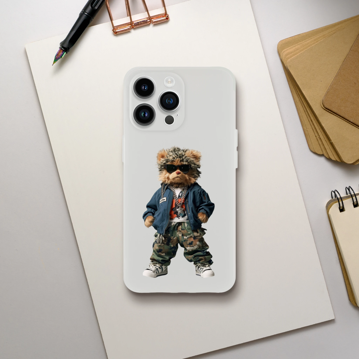 Cool Camo Bear iPhone Flexi Case - ROMAG Store