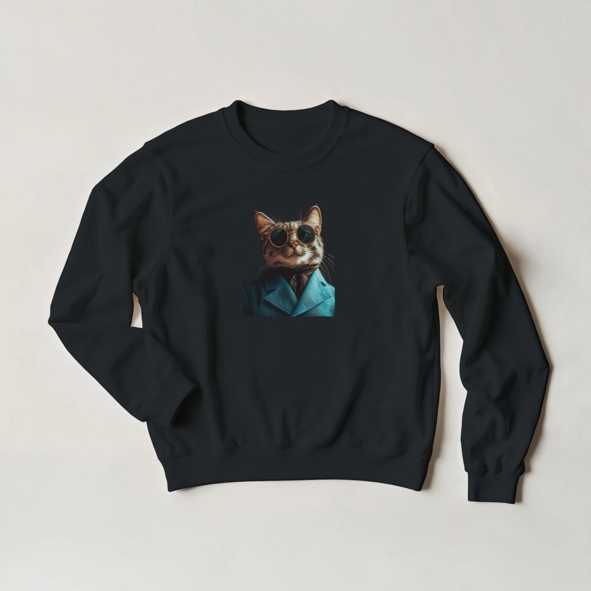 Sophisticated Cat Sweatshirt – Urban Streetwear Style in Your Choice of Six Bold Hues - ROMAG Store