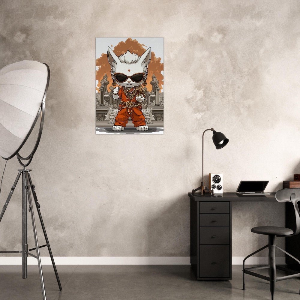 Chic Cat in Robe Canvas Art - ROMAG Store