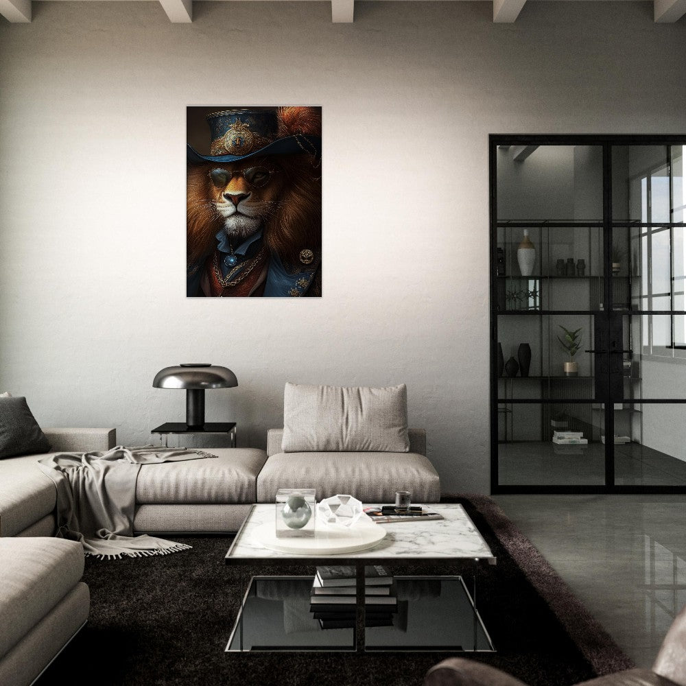 Regal Lion in Steampunk Attire Canvas - ROMAG Store