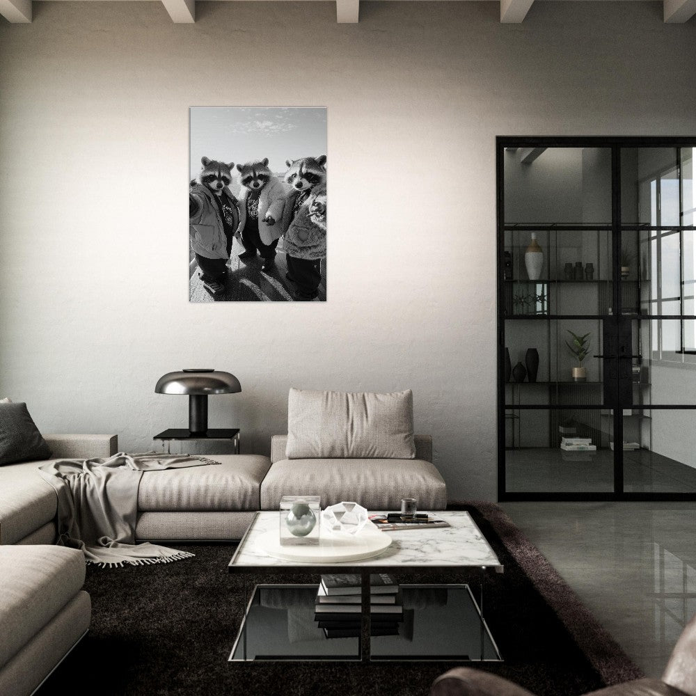 Urban Raccoon Squad Canvas Art - ROMAG Store
