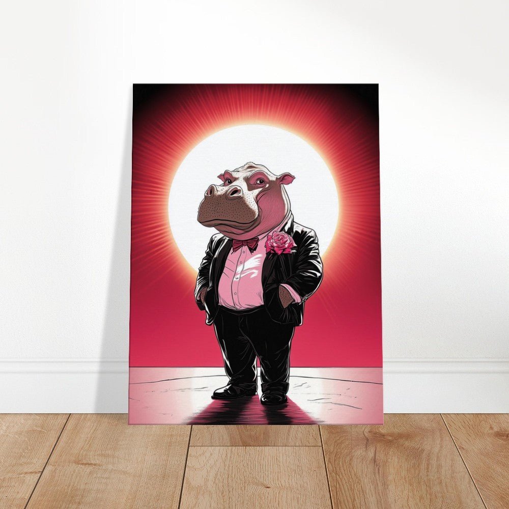 Dapper Hippo Canvas Art - ROMAG Store