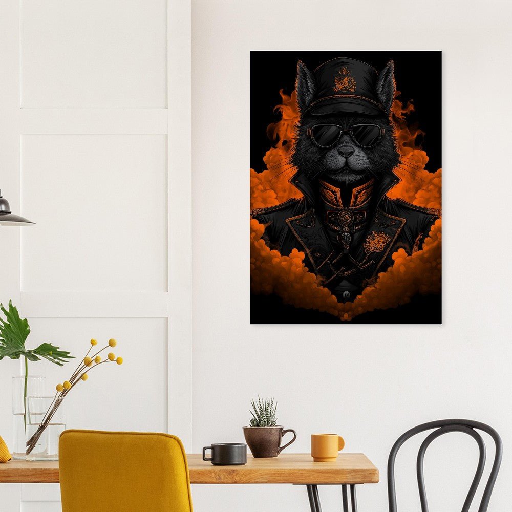 Black Cat Commander Canvas Art - ROMAG Store
